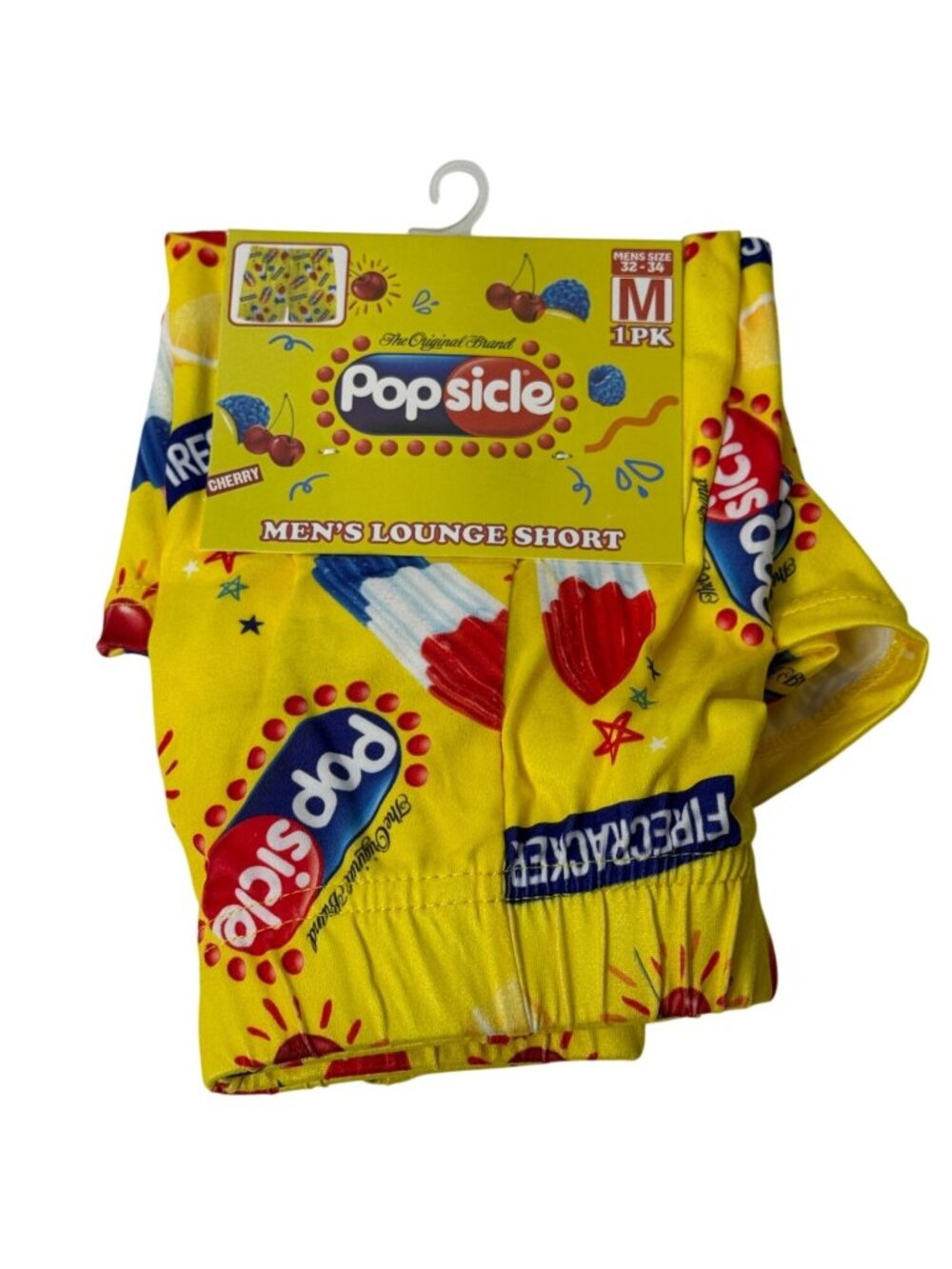 Popsicle Mens Lounge Sleep Shorts Firecracker Print Medium NWT